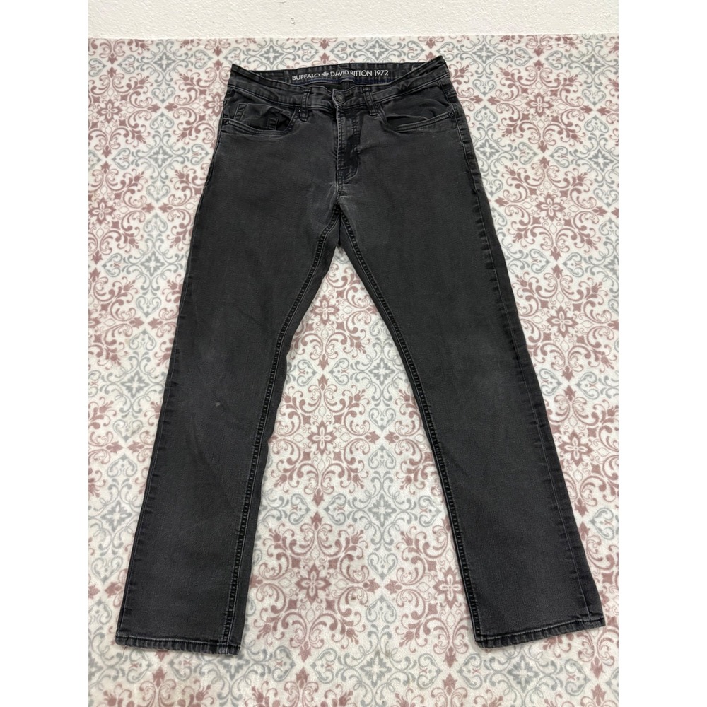 Buffalo David Bitton Ash-x Slim Stretch Jeans Mens 32x30 Faded Black Denim